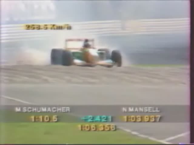 Формула 1. Вылет Шумахера на Гран-при Германии 1992 (свободные заезды)