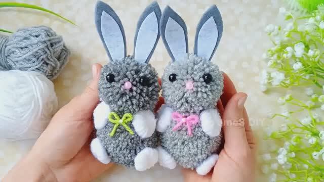 Идея Зайчиков из Пряжи! Красивый Пасхальный Декор Своими Руками!