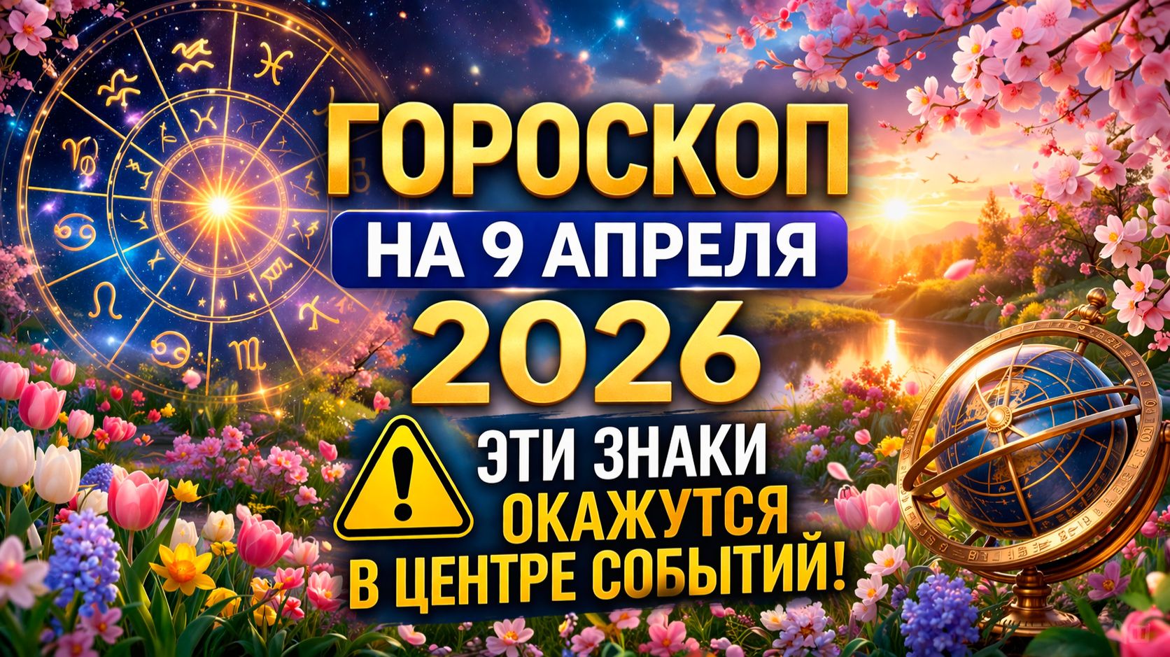 Гороскоп на 9 апреля 2026 ⚠️ Эти знаки окажутся в центре событий!
