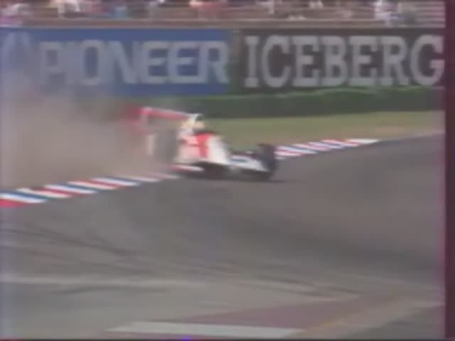 Формула 1. Разворот Сенны на Гран-при Германии 1992 (свободные заезды)