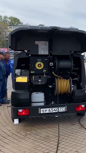 Очистка гранитного камня от солей! Мобильный HDS трейлер + насадка Orbimaster