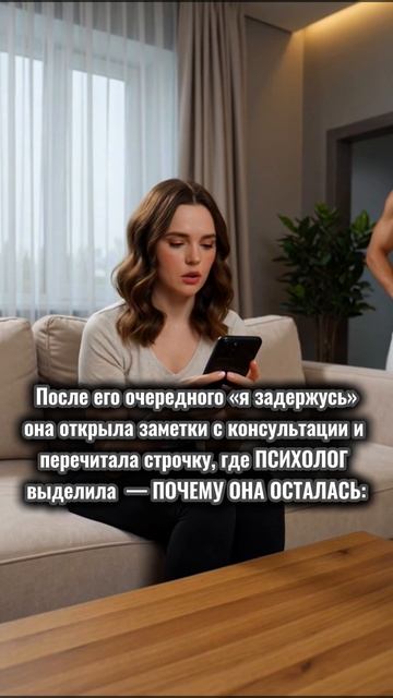 После его очередного «я задержусь» она  вспомнила слова психолога