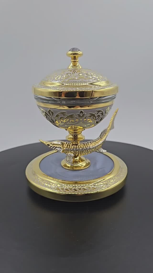 Икорница с агатом «Стерлядка»