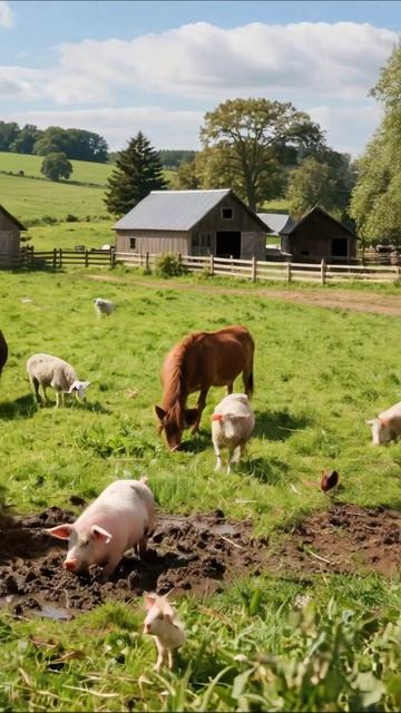 Сельская жизнь: яркие моменты на ферме #ферма #сельскаяжизнь #животные