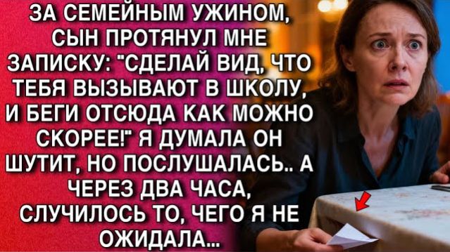 ЗА УЖИНОМ СЫН ШЕПНУЛ: «БЕГИ!» —ЧЕРЕЗ 2 ЧАСА СЛУЧИЛОСЬ НЕВООБРАЗИМОЕ
