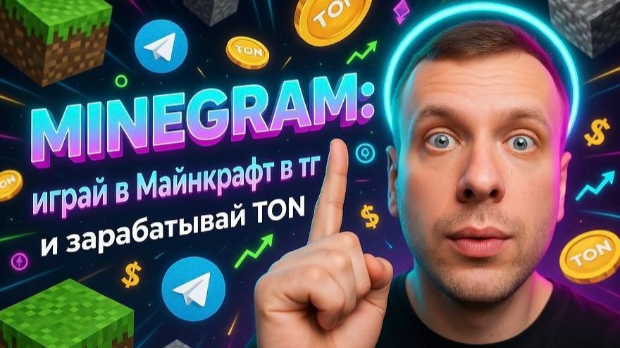 Minegram — обзор игры Minecraft в Telegram  Заработок TON без вложений (2026)