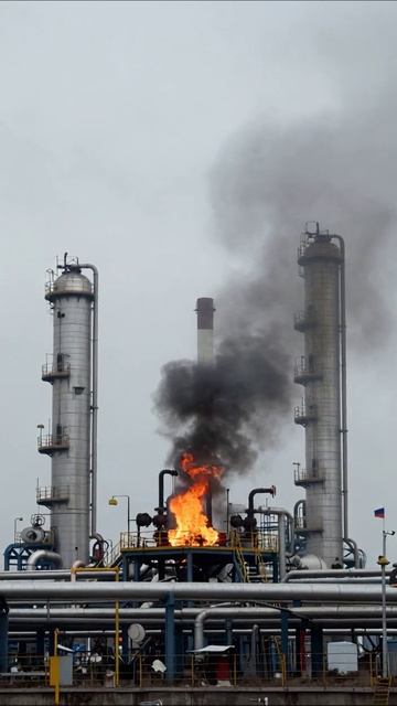 Промышленный пожар на заводе: опасные моменты #производство #пожар #безопасность