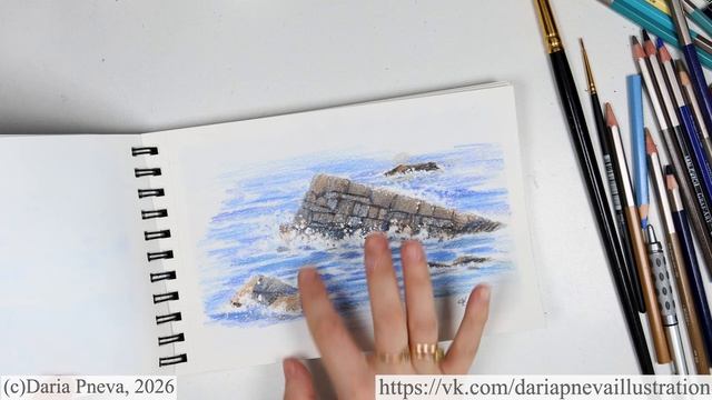 Голоса природы - 4. Рисуем море цветными карандашами