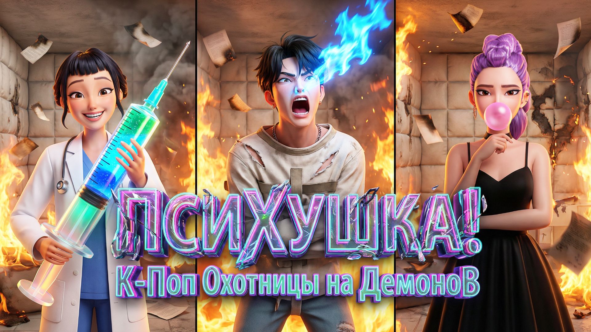 ПСИХУШКА! 🏥😱 К-Поп Охотницы на Демонов: ИХ ЗАКРЫЛИ В ДУРДОМЕ! (Ситком)