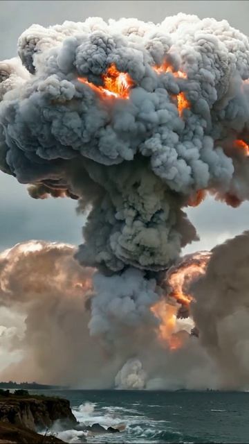 Последствия разрушения: поднимающийся дым и пепел #бедствие #война #катастрофа