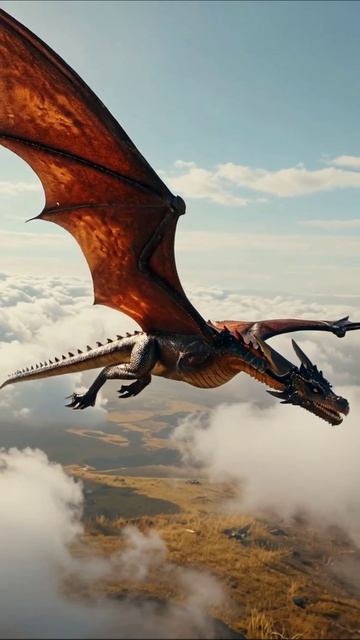 Сказочный дракон в небе #дракон #фэнтези #приключения