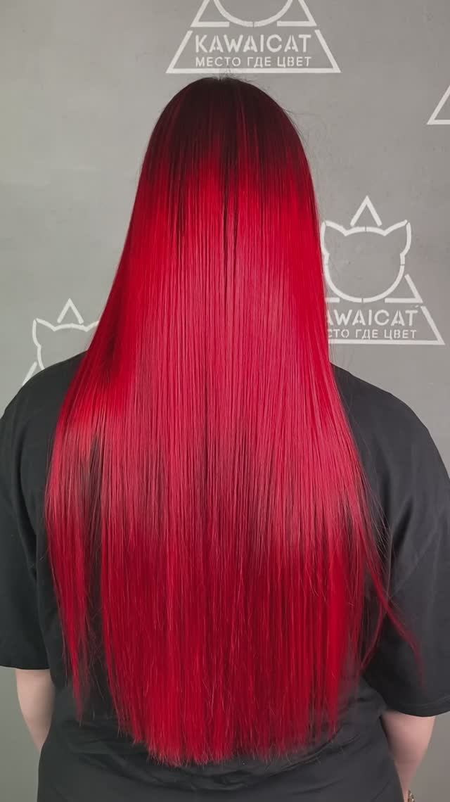 Обновление окрашивания в красном цвете. Выглядит невероятно красиво!