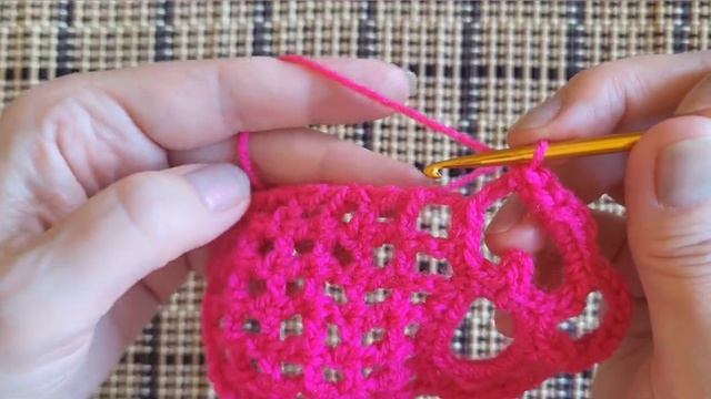 Вязание модного мотива крючкои.