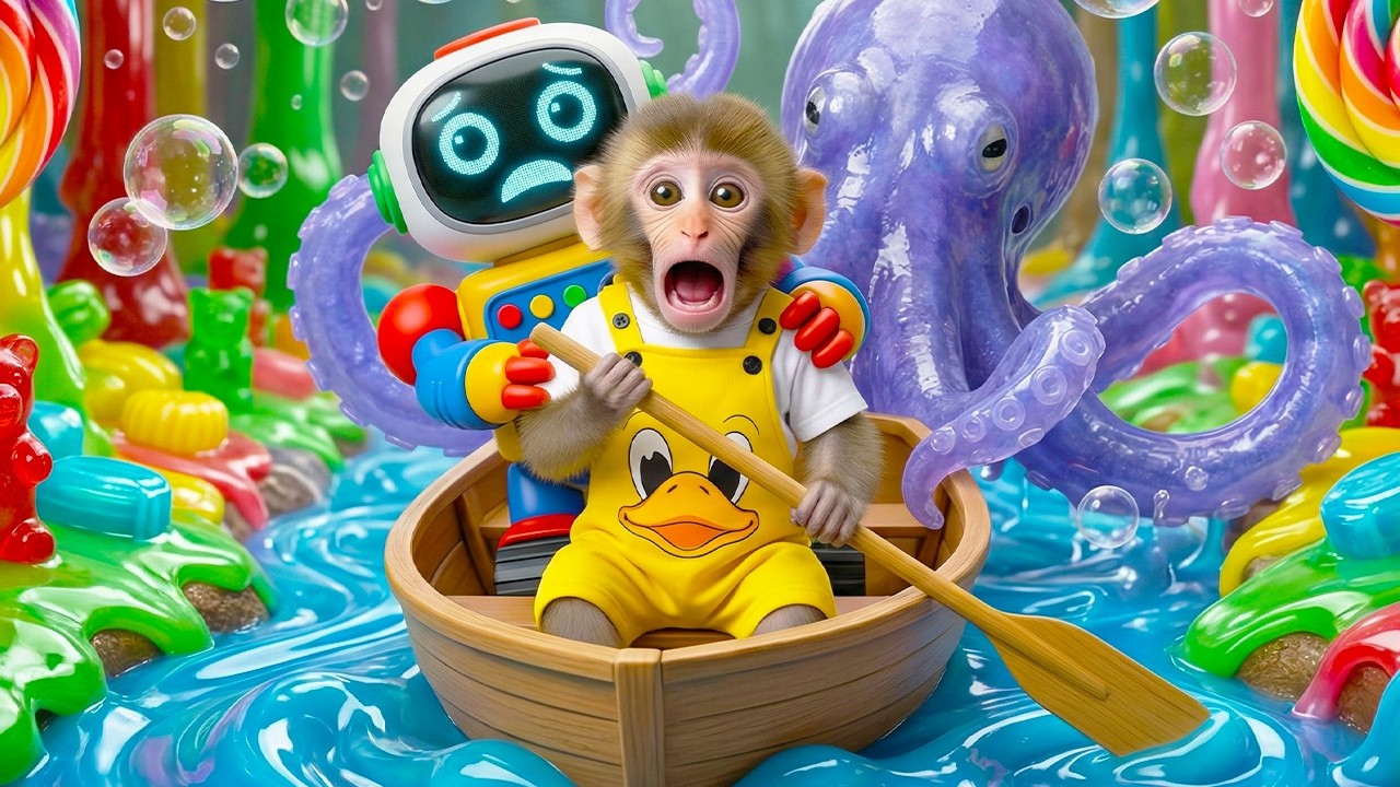 Видео для детей. Обезьянка попала в сказочный мир. Мультик/видео про обезьянку