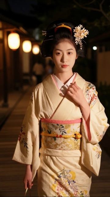 Тайны ночного Киото: красота в кимоно #Киото #кимоно #японскаякультура