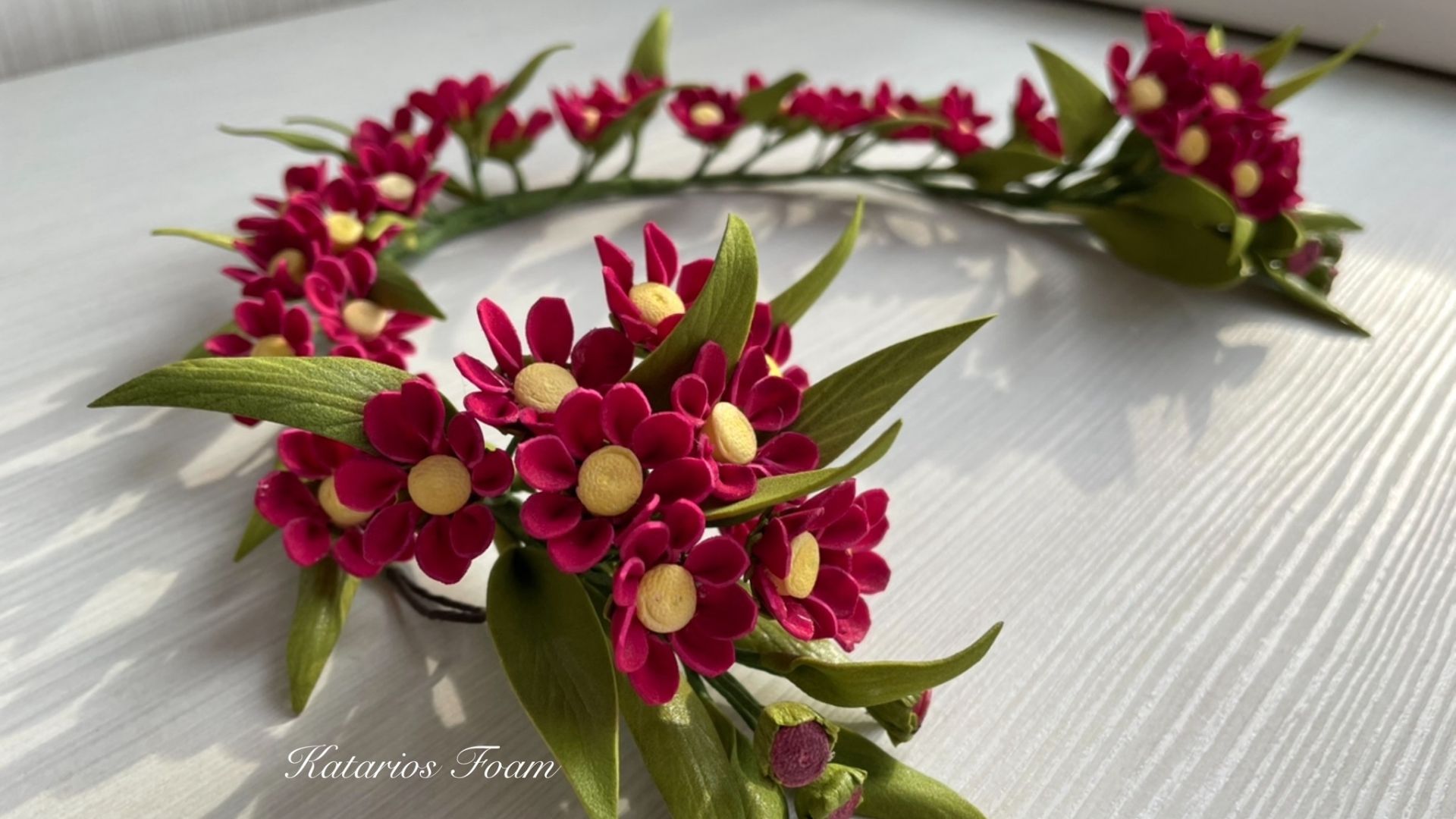 Цветочное украшение из фоамирана по гравюре на 1833 год