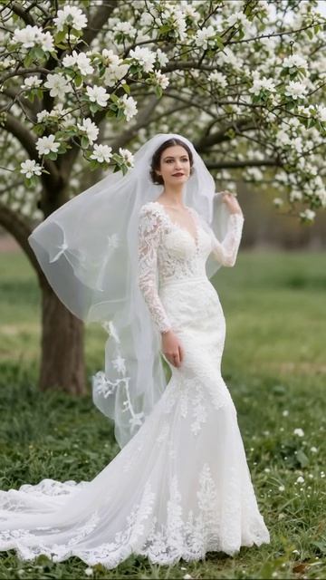 Свадебная свадьба в цветущем саду #свадебноеплатье #мода #фотосессия