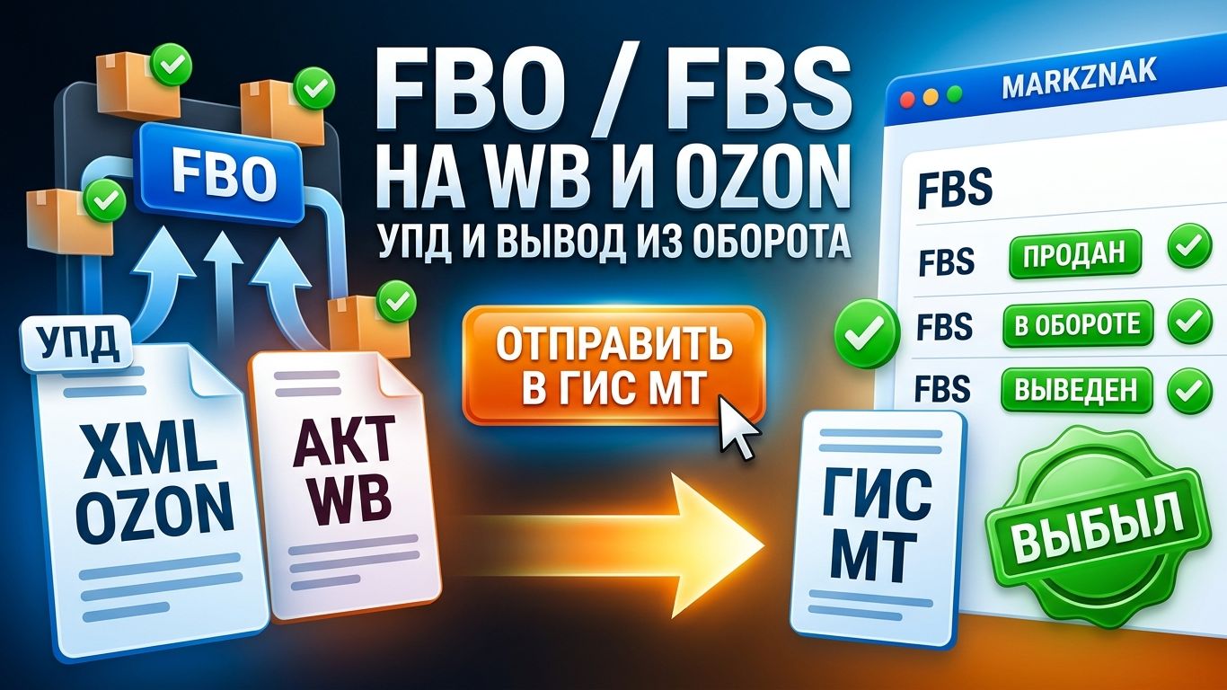 FBO/FBS на Ozon и WB через MarkZnak: УПД, отгрузка и вывод из оборота
