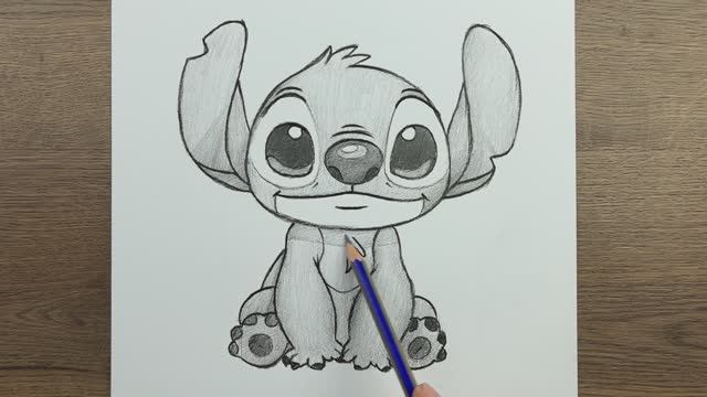 Как нарисовать Стича - Пошаговое руководство по рисованию - Инструкция по рисованию