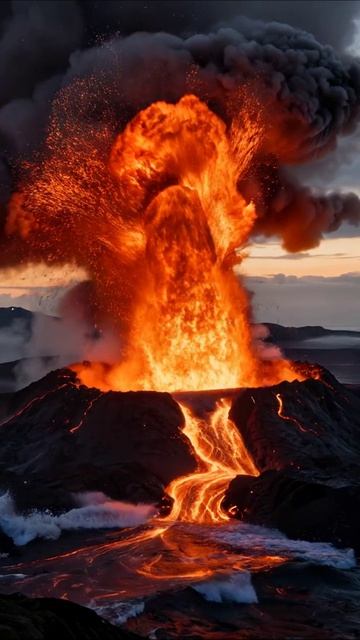 Извержение вулкана: мощь природы в действии #вулкан #природа #извержение