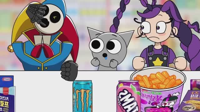 Лили и Рори Редкейпом вместе со СПРУНКИ кушают фастфуд, МУКБАНГ АНИМАЦИЯ