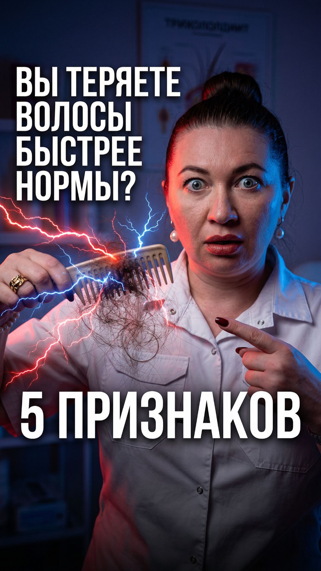 Проверь себя — 5 признаков что теряешь волосы быстрее нормы 👇
