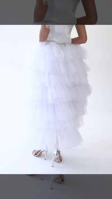 юбка пачка белая со шлейфом из фатина   Victoria Ziminskaya