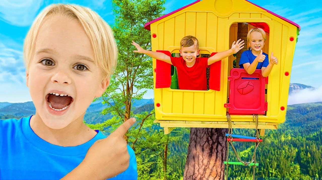 Влад и Ники — Приключения в домике на дереве с зиплайном