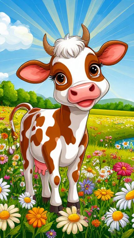 Стоит средь цветов телёнок...1с АУДИО ПЕСНЯ В ДУШУ