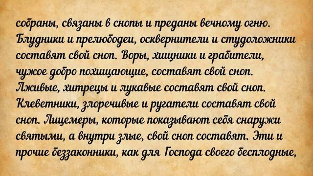82. Плевелы между пшеницей. Сокровище духовное, от мира собираемое