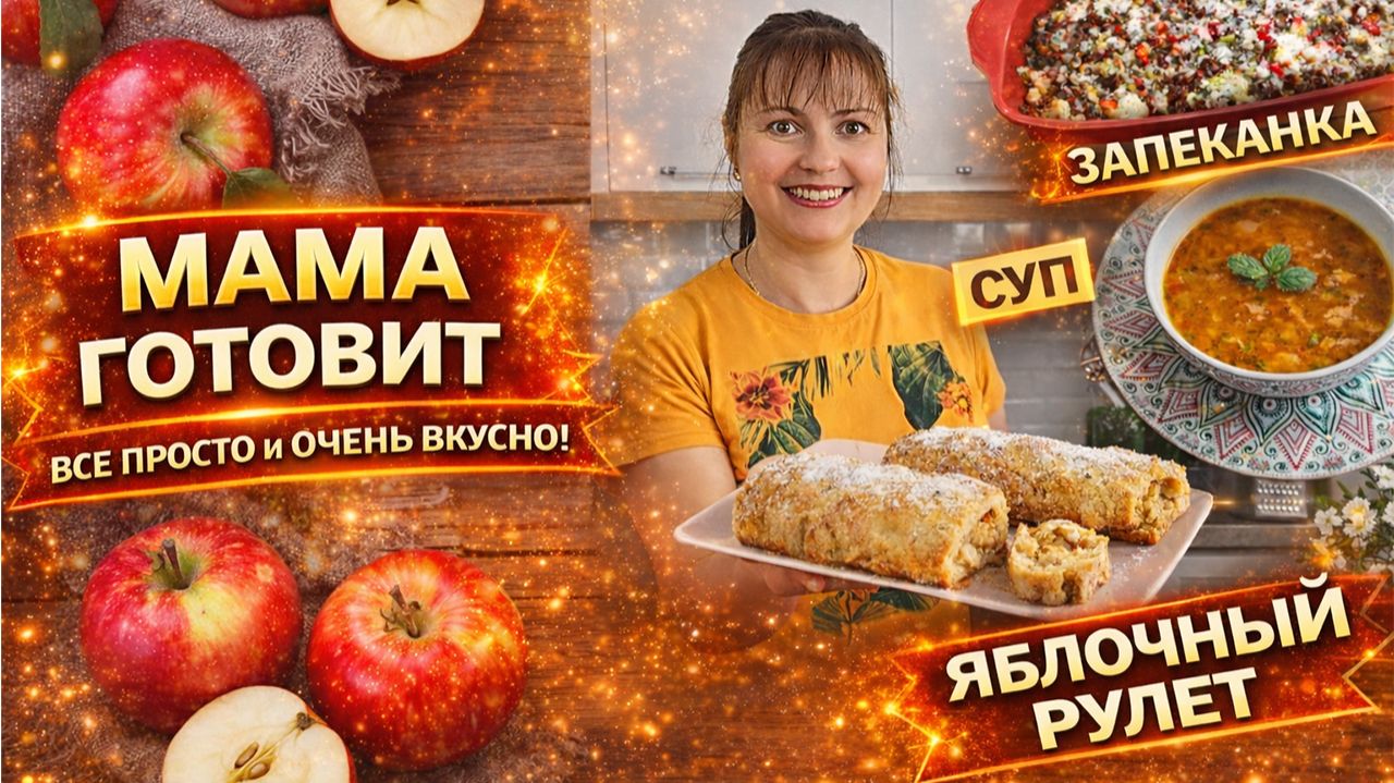 МАМА ГОТОВИТ! яблочный рулет, суп Эзогелин, запеканка и домашний творог! #рецепты