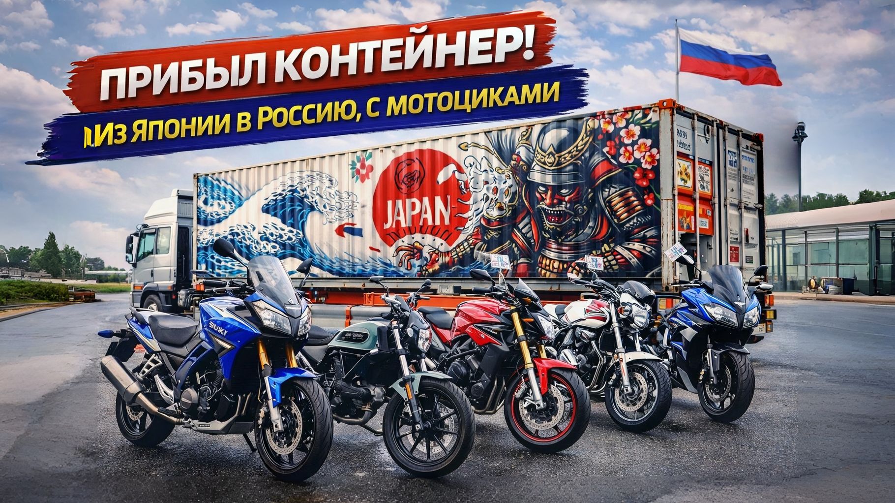 Прибыл контейнер с мотоциклами из Японии!