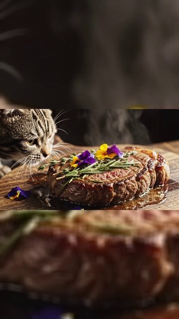 Искусство Трав на Стейке 🌿🥩 (Ботаническая печать) | Botanical Steak Press #shorts #art #food