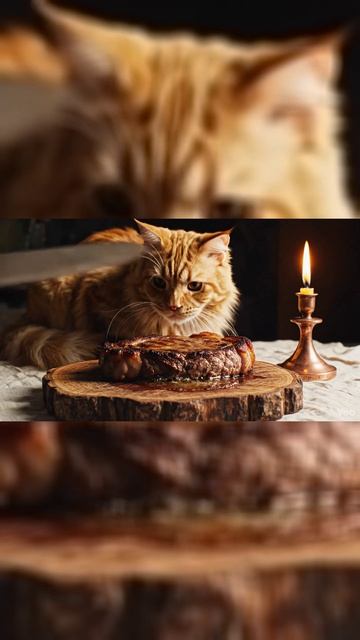 Стейк при свечах 🕯️🥩 (Ужин в стиле старых мастеров) | Candlelight Steak Aesthetic #shorts #cozy