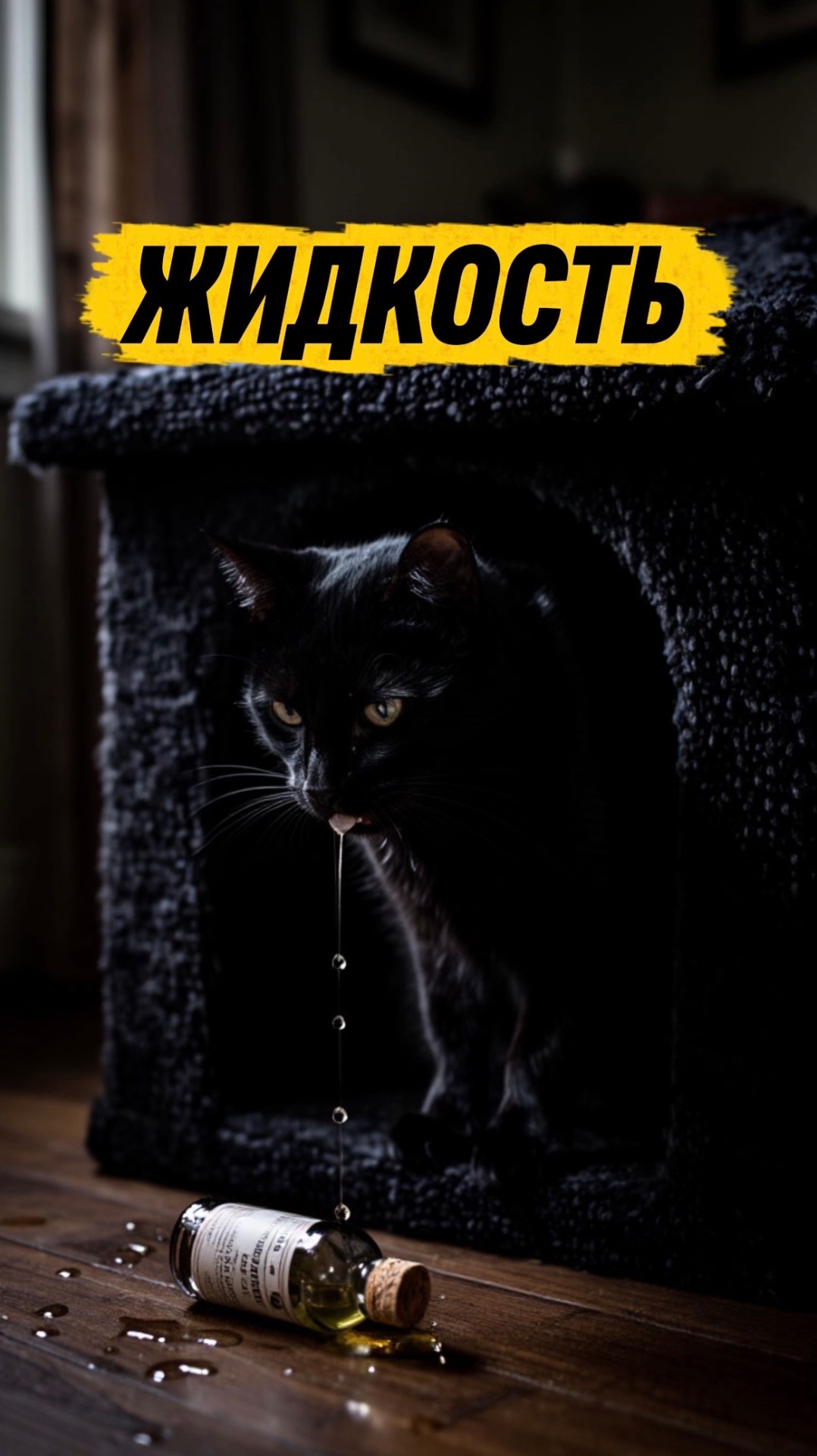 ЧТО ЭТО БЫЛА ЗА ЖИДКОСТЬ? 🙀 #кот #кошка #котики #животные #ужасы #страшно #ужастик