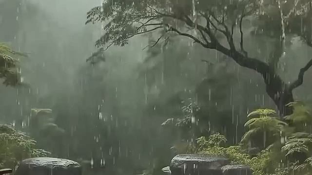 Дождь в лесу | Шум дождя для сна 1 час | Сильный дождь — глубокий сон | Дождь для расслабления
