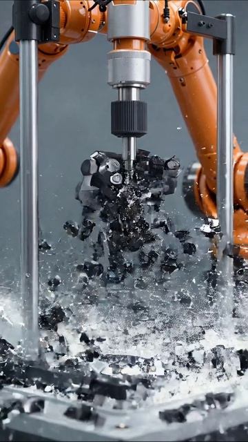 Разрушение клавиатуры под прессом робота #робот #технологии #эксперимент