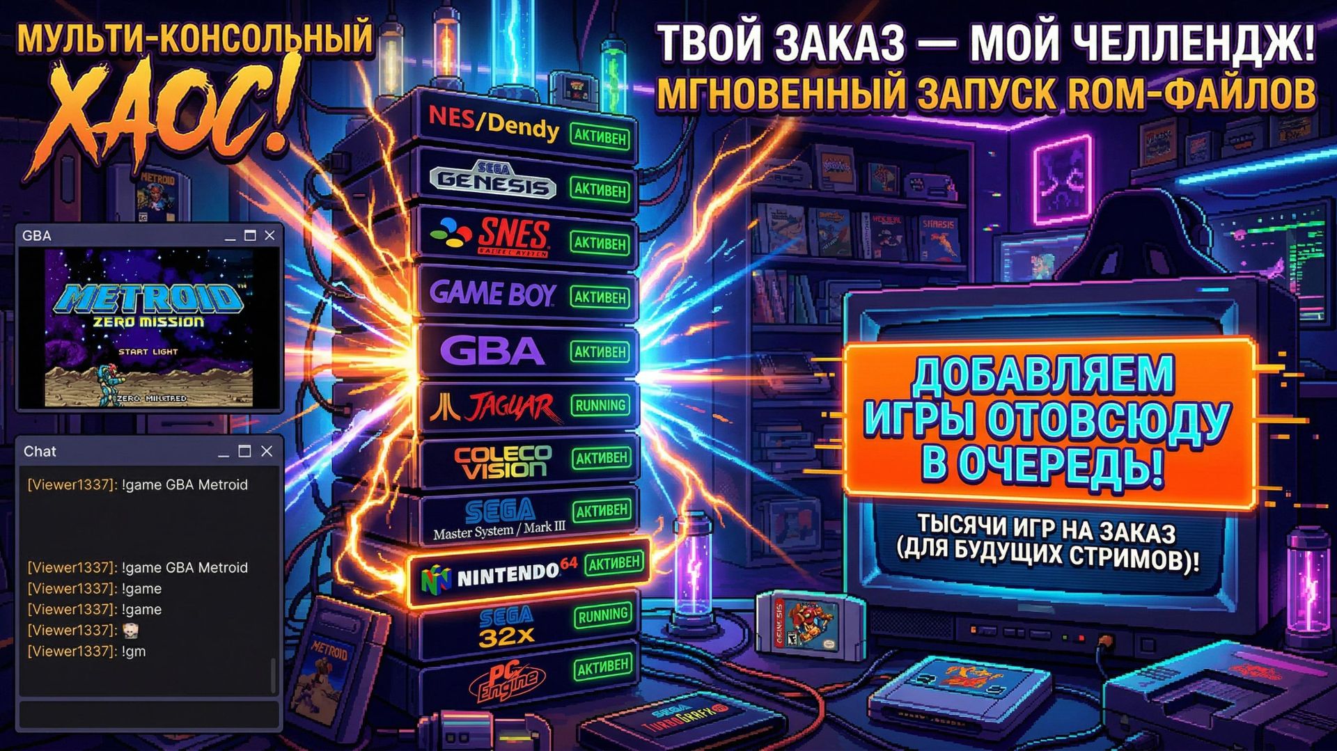 ОТ DENDY ДО N64! 🎮 Твой заказ — мой челлендж: Эволюция ретро в прямом эфире! 🔥