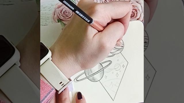 Космос чернографитными карандашами Гамма