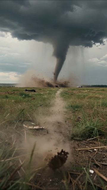 Вихрь разрушения: Как природа демонстрирует свою мощь #торнадо #природа #катастрофы