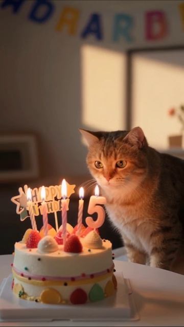 День рождения кота: 5 лет счастья! #кот #праздник #деньрождения