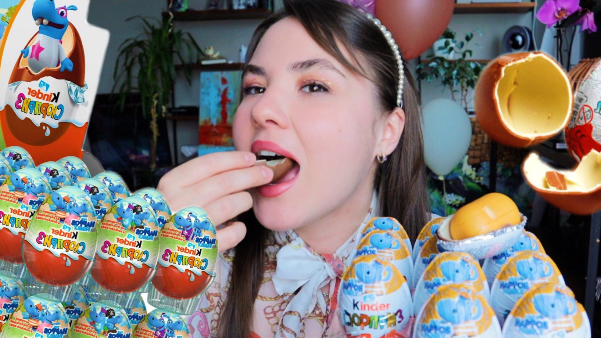 Распаковка коробки киндеров мукбанг