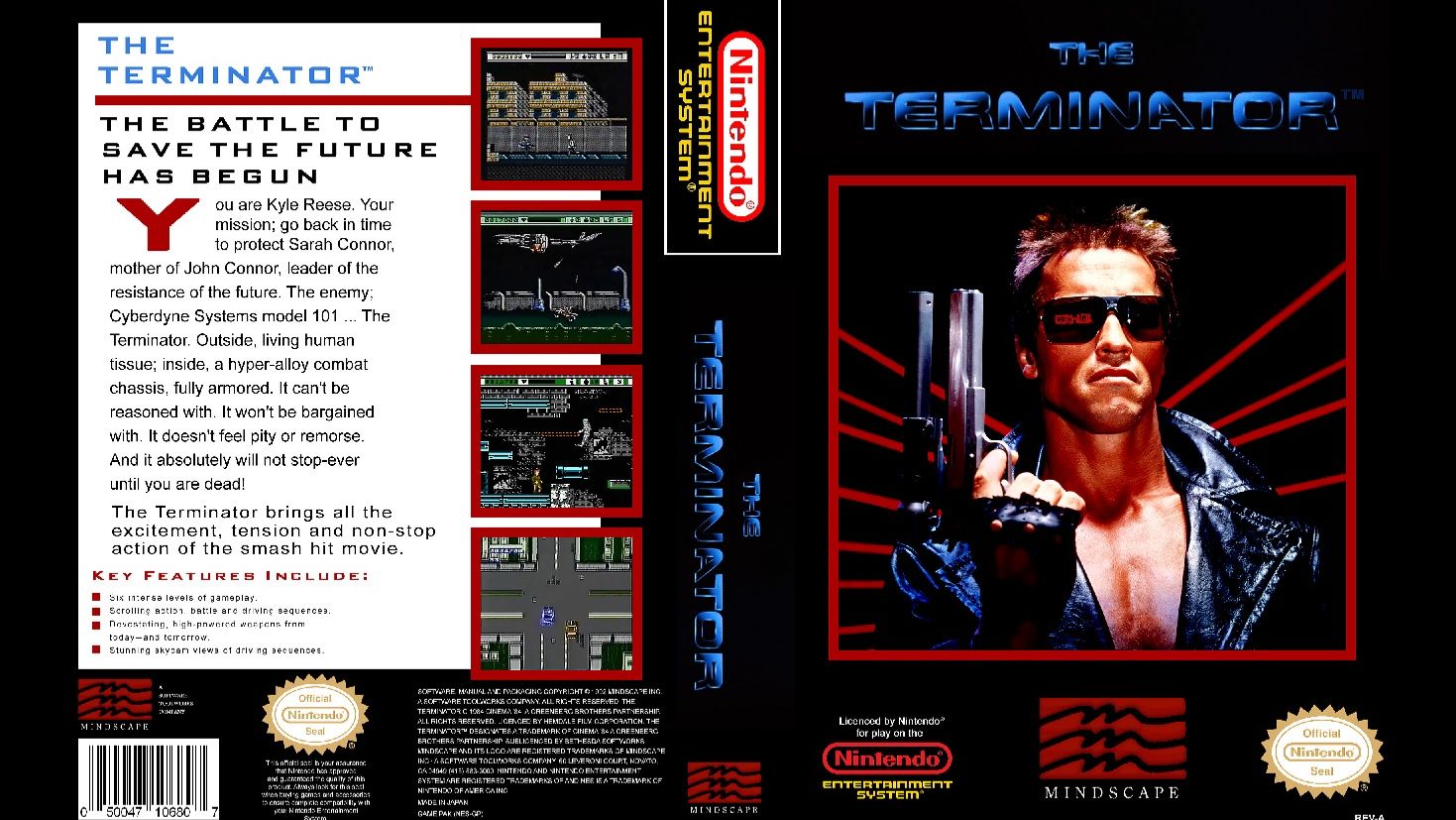 THE TERMINATOR. RADICAL ENTERTAINMENT - MINDSCAPE. 1992. NES