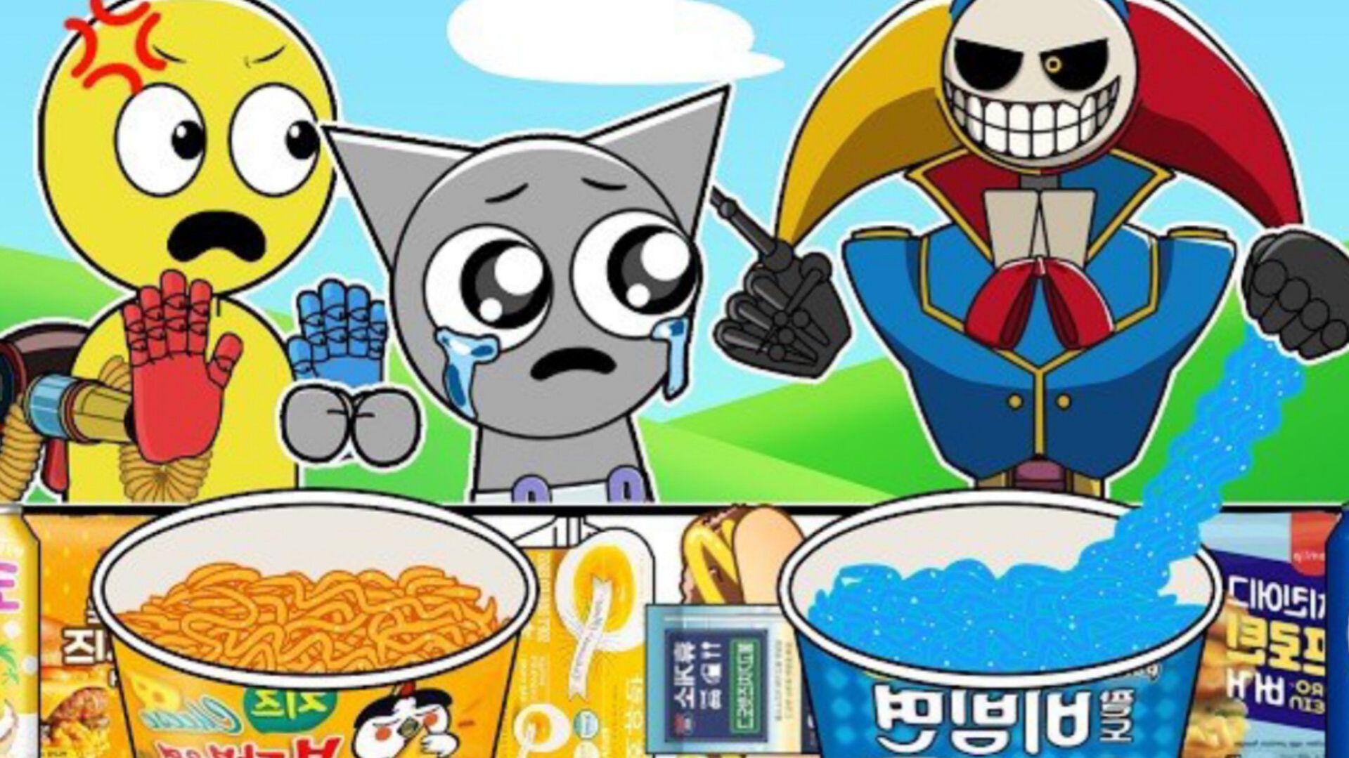 Спрунки и Лили против Прототипа в МУКБАНГЕ, анимация