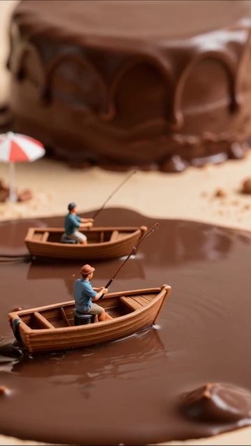 Кулинарная рыбалка: ловим удовольствие на шоколадной реке! #десерт #шоколад #хобби