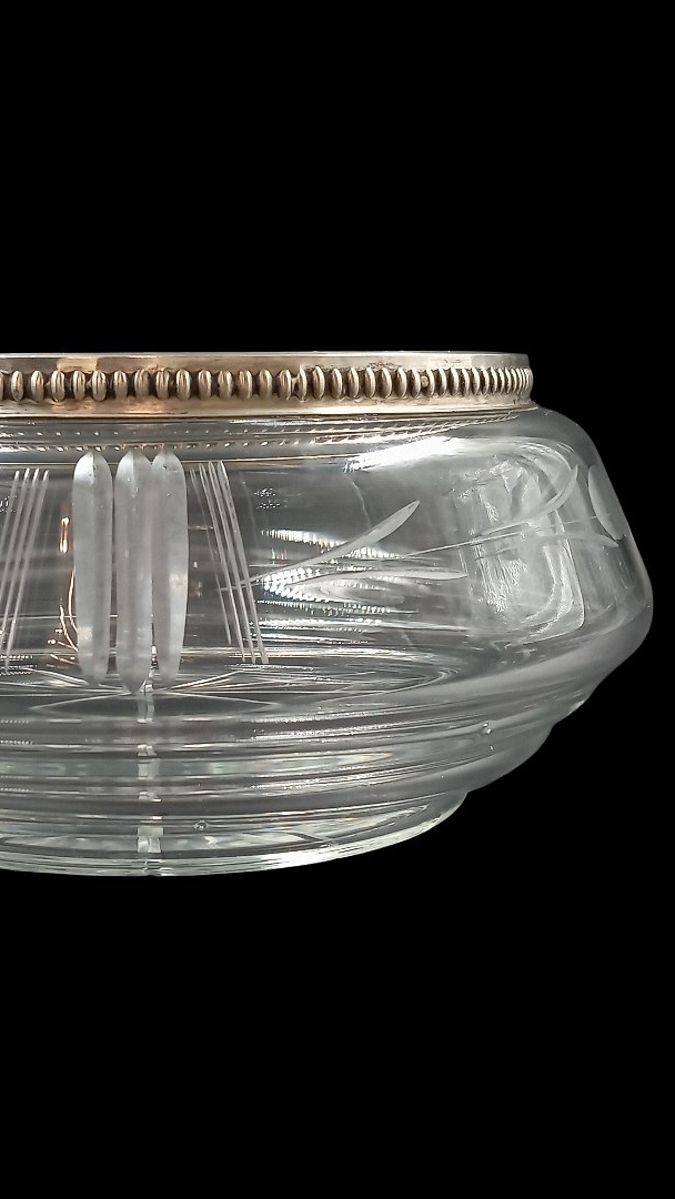 Конфетница серебро и хрусталь Ар-деко / 84261.