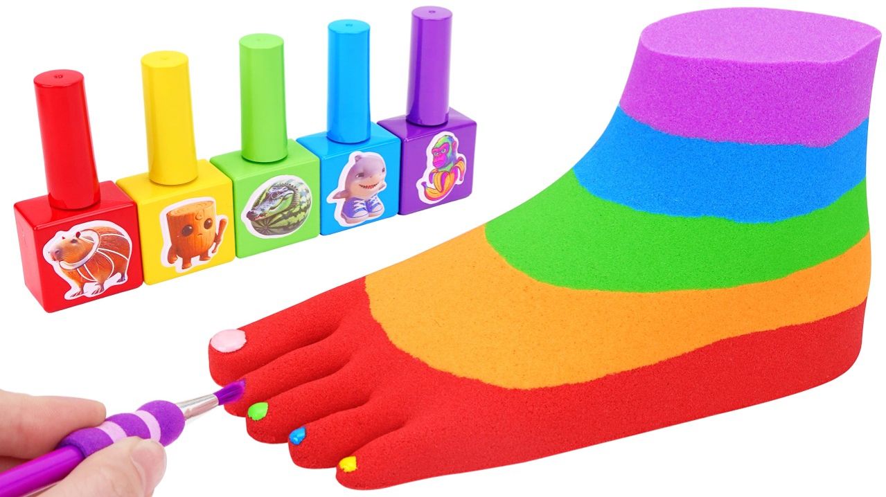 Забавный урок: как сделать гигантскую ступню из кинетического песка и лака для ногтей