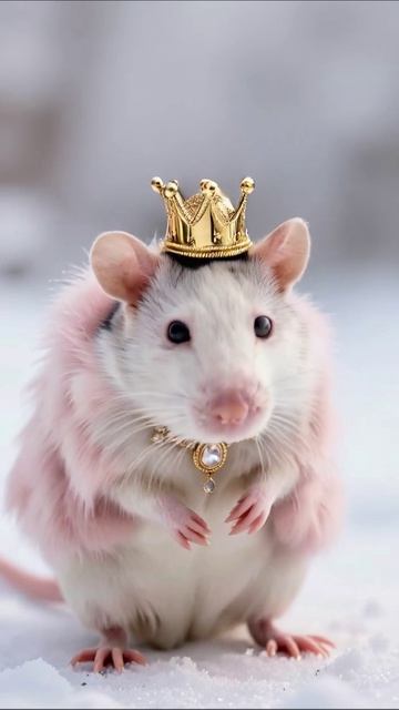 Королева мышь: стильный питомец в зимнем образе! #мышь #питомцы #стиль