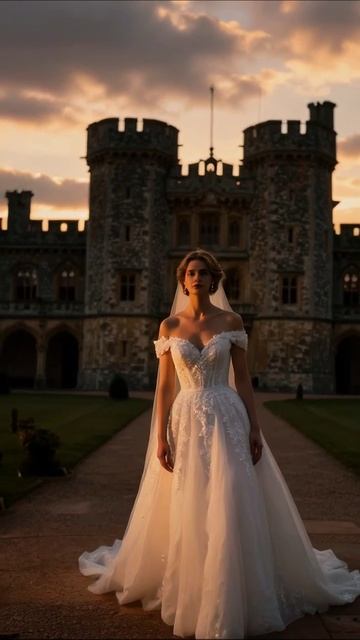 Сказочная невеста на фоне замка #свадьба #невеста #роскошь