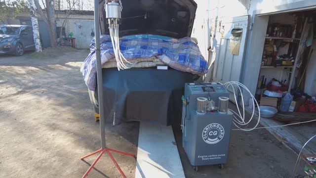 Mitsubishi Outlander XL 4B12 Аппаратно химическая раскоксовка двигателя BG SQUID/Сквид Service Line